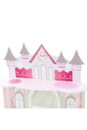 Teamson Kids Dreamland Castle Wooden Kids Vanity Table Play Set, Pink/White in Pink - thumbnail 5