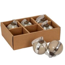 Lemon Pavilion Furniture and Decor Ombre Baubles (Set of 6) - Glass - L8 x W8 x H8 cm - Silver