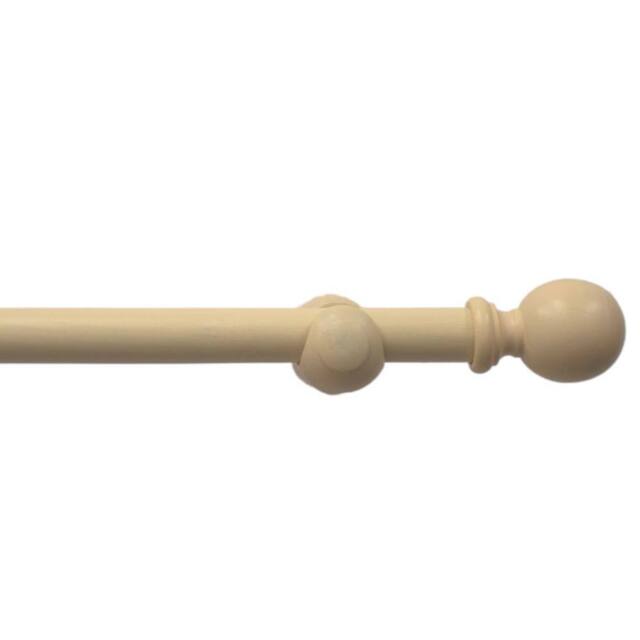 Blinds Outlet Wooden Eyelet Curtain Pole in Cream - Size: 240 cm - image 1