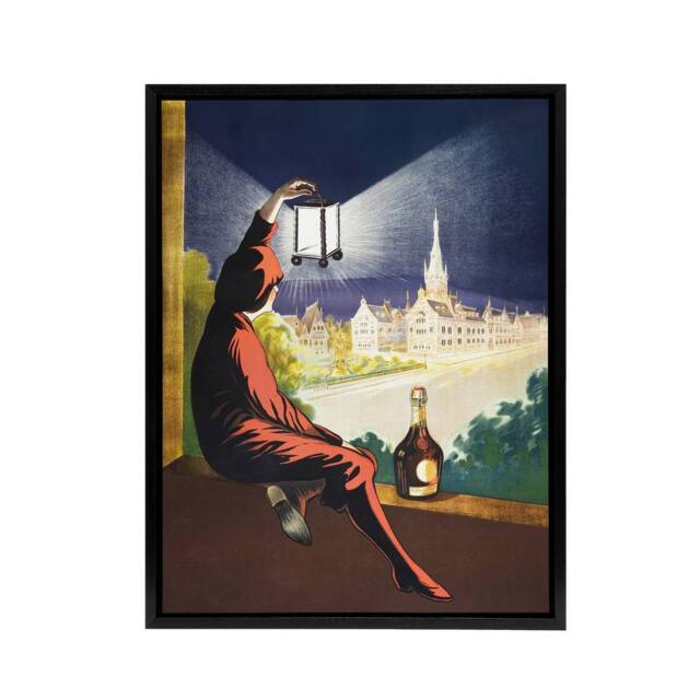 "Artery8 Benedictine Wine Vintage Advert Framed Canvas Wall Art Print Cappiello - Size: W12"" x H16""" - image 1