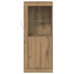 Berkfield Home Sideboard with LED Lights Artisan Oak 41x37x100 cm in Brown - Size: 41 x 37 x 100 cm - thumbnail 5