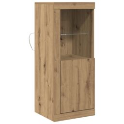 Berkfield Home Sideboard with LED Lights Artisan Oak 41x37x100 cm in Brown - Size: 41 x 37 x 100 cm - thumbnail 2