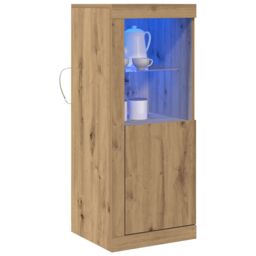 Berkfield Home Sideboard with LED Lights Artisan Oak 41x37x100 cm in Brown - Size: 41 x 37 x 100 cm - thumbnail 3