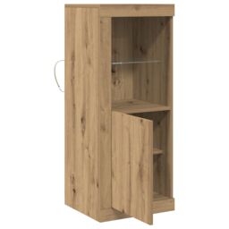 Berkfield Home Sideboard with LED Lights Artisan Oak 41x37x100 cm in Brown - Size: 41 x 37 x 100 cm - thumbnail 6