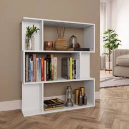 Berkfield Home Book Cabinet/Room Divider White 80x24x96 cm Engineered Wood - Size: 80 x 24 x 96 cm - thumbnail 2
