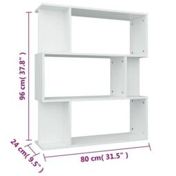 Berkfield Home Book Cabinet/Room Divider White 80x24x96 cm Engineered Wood - Size: 80 x 24 x 96 cm - thumbnail 8