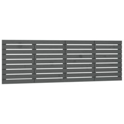 Berkfield Home Wall Headboard Grey 206x3x63 cm Solid Wood Pine - Size: 206 x 3 x 63 cm - thumbnail 2