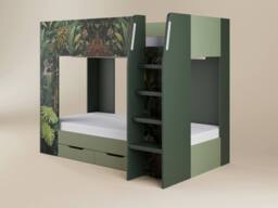 Flair Lorith Jungle Bunk Bed with Drawers in Dark Green - Size: Single - thumbnail 5