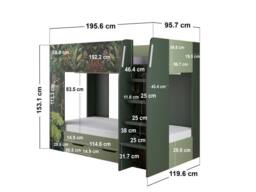 Flair Lorith Jungle Bunk Bed with Drawers in Dark Green - Size: Single - thumbnail 6