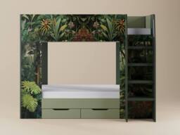 Flair Lorith Jungle Bunk Bed with Drawers in Dark Green - Size: Single - thumbnail 4