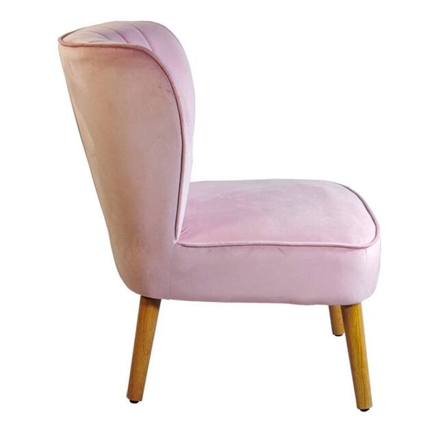 Nordara Bedroom Chair occasional Chair Wood Legs in Pink - image 1