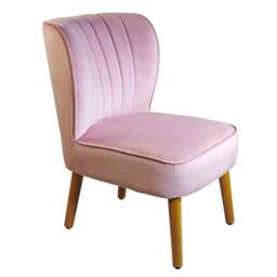 Nordara Bedroom Chair occasional Chair Wood Legs in Pink - thumbnail 5