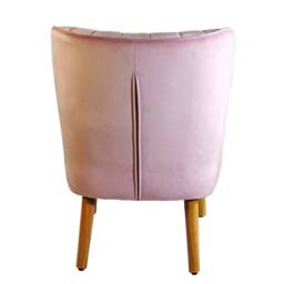 Nordara Bedroom Chair occasional Chair Wood Legs in Pink - thumbnail 3