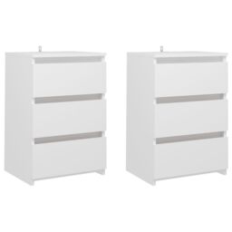 Berkfield Home Bed Cabinets 2 pcs White 40x35x62.5 cm Engineered Wood - thumbnail 2