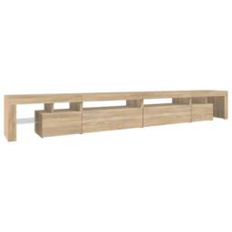 Berkfield Home TV Cabinet with LED Lights Sonoma Oak 290x36.5x40 cm in Brown - thumbnail 7