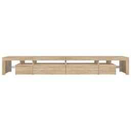 Berkfield Home TV Cabinet with LED Lights Sonoma Oak 290x36.5x40 cm in Brown - thumbnail 9