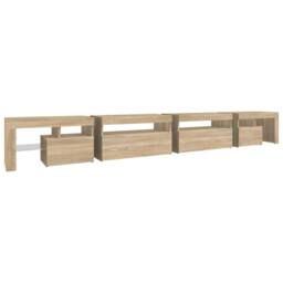 Berkfield Home TV Cabinet with LED Lights Sonoma Oak 290x36.5x40 cm in Brown - thumbnail 8