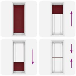 Berkfield Home Pleated Blind Bordeaux Red 80x200 cm Fabric Width 79.4 cm Polyester - thumbnail 5