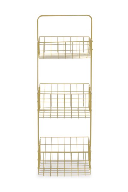 Orsina Modern Design 3 Tier Black Storage Caddy With Handles, Wire Shower Caddy, Organiser Shelf For Laundry in Gold - image 1