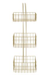 Orsina Modern Design 3 Tier Black Storage Caddy With Handles, Wire Shower Caddy, Organiser Shelf For Laundry in Gold - thumbnail 3