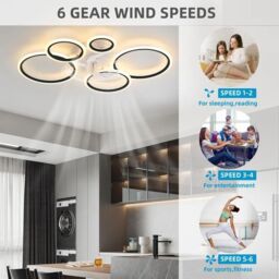 Garwarm 100cm LED Dimmabale Reversable Ceiling Fan with Lights & Remote in White - thumbnail 5