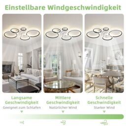 Garwarm 100cm LED Dimmabale Reversable Ceiling Fan with Lights & Remote in White - thumbnail 4