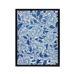 "Artery8 Owen Jones Elegant Ornamental Flower Pattern Framed Canvas Art Print in Blue - Size: W12"" x H16""" - thumbnail 1