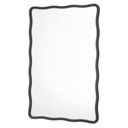 Yearn Mirrors Black Ripple Framed Rectangular Wall Mirror 120x80cm - Size: 120x80 cm - thumbnail 2