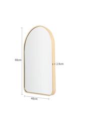 Living and Home Modern Arched Wall Mirror with Aluminum Alloy Frame, 40cm W x 60cm H in Gold - Size: 40 cm W x 60 cm H - thumbnail 8