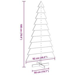 Berkfield Home Festive Wooden Christmas Tree for Decoration 180 cm Solid Wood Pine in Light Brown - thumbnail 8