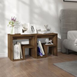 Berkfield Home Bed Cabinets 2 pcs Brown Oak 40x30x40 cm Engineered Wood - Size: 40 x 30 x 40 cm - thumbnail 1