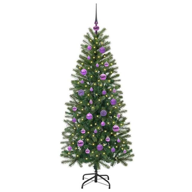 Berkfield Home Elegant Artificial Christmas Tree with 150 LEDs Green 150 cm PE a - image 1