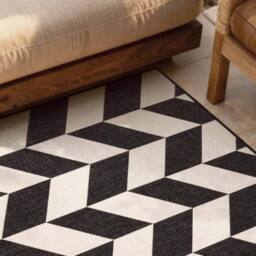 Ted Baker Terrick Reversible Indoor Outdoor Rug Chevron Design in Black - Size: 200 cm x 300 cm - thumbnail 2