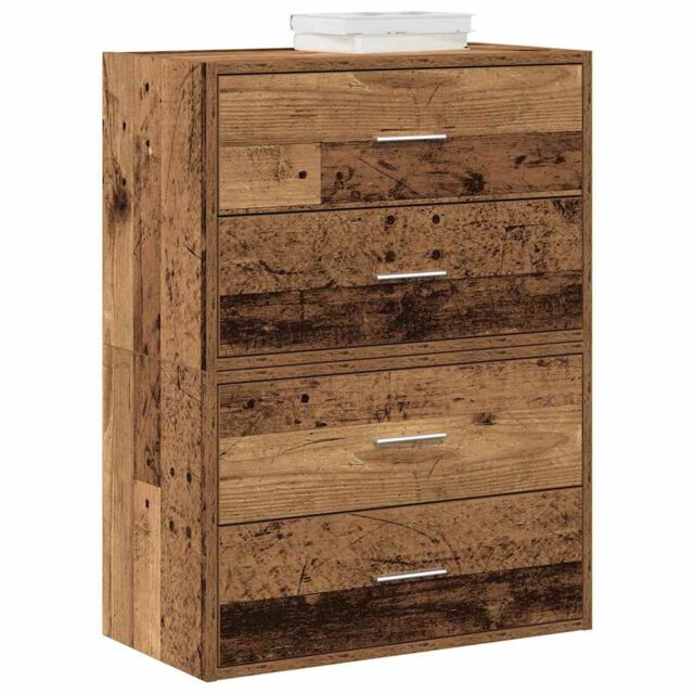 Berkfield Home Cabinets with 2 Drawers 2 pcs Old Wood 60x31x40 cm Engineered Wood in Brown - Size: 60 x 31 x 40 cm - image 1