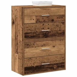 Berkfield Home Cabinets with 2 Drawers 2 pcs Old Wood 60x31x40 cm Engineered Wood in Brown - Size: 60 x 31 x 40 cm - thumbnail 1
