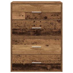 Berkfield Home Cabinets with 2 Drawers 2 pcs Old Wood 60x31x40 cm Engineered Wood in Brown - Size: 60 x 31 x 40 cm - thumbnail 4