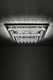 Living and Home Modern Crystal LED Flush Mount Ceiling Light in Silver - thumbnail 5