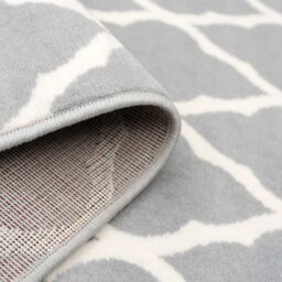Kukoon Grey White Classic Trellis Living Area Rug - Size: 240 cm x 330 cm - thumbnail 4
