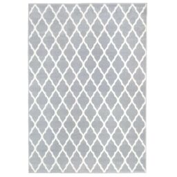 Kukoon Grey White Classic Trellis Living Area Rug - Size: 240 cm x 330 cm - thumbnail 1