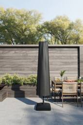 Living and Home Outdoor Waterproof Garden Parasol Cover for Centre-Pole Umbrella in Black - thumbnail 1