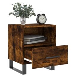 Berkfield Home Bedside Cabinets 2 pcs Smoked Oak 40x35x47.5 cm Engineered Wood in Brown - thumbnail 3