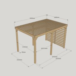 Rutland County Garden Furniture Ltd Shade Pergola - Wood - L240 x W360 x H270 cm - Light Green in Brown - thumbnail 5