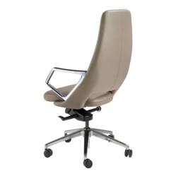 Angel Cerda Leatherette Swivel Office Chair with Chrome Base in Grey - thumbnail 5