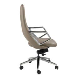 Angel Cerda Leatherette Swivel Office Chair with Chrome Base in Grey - thumbnail 6