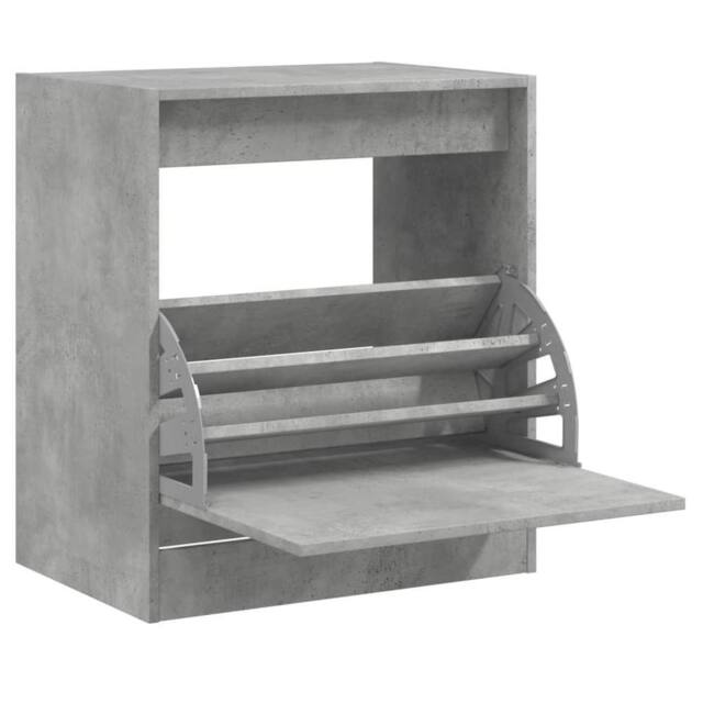 Berkfield Home Shoe Cabinet Concrete Grey 60x42x69 cm Engineered Wood - Size: 60 x 42 x 69 cm - image 1