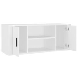 Berkfield Home TV Cabinet White 100x35x40 cm Engineered Wood - Size: 100 x 35 x 40 cm - thumbnail 6