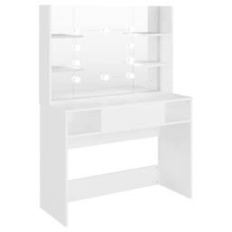 Berkfield Home Makeup Table with LED Lights 100x40x135 cm MDF White - Size: 100 x 40 x 135 cm - thumbnail 1