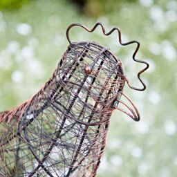 Paper High Metal Hen Garden Decoration in Brown - thumbnail 2
