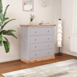 Cabinet Bits Biccari 4 Drawer Chest of Drawers Chrome Knob in Grey - thumbnail 1