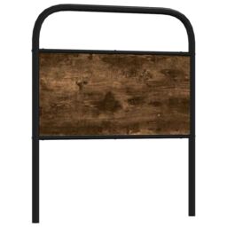 Berkfield Home Headboard Smoked Oak 80 cm Steel & Engineered Wood in Brown - thumbnail 1